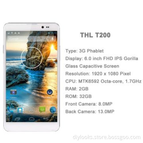 T200 White, GPS + AGPS, Android 4.2.2, MTK6592 1.7GHz Octa Core 3G Phablet